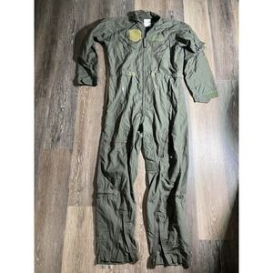 US Military Flight Suit Mens 44L Green Good CWU-27/P Flyers Coveralls Summer